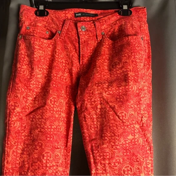 Levi’s 524 Superflow Straight Leg Bright Aztec Print Pants Jeans - Picture 2 of 13